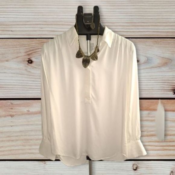 Chico's Tops - Chico's Three Quarter Button Front Blouse White 1 (8/10)